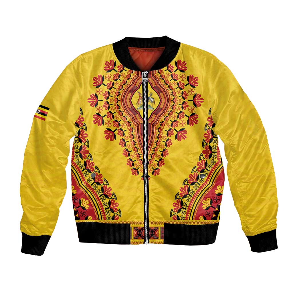 Personalized Afro Uganda Bomber Jacket African Dashiki Style - African Pride