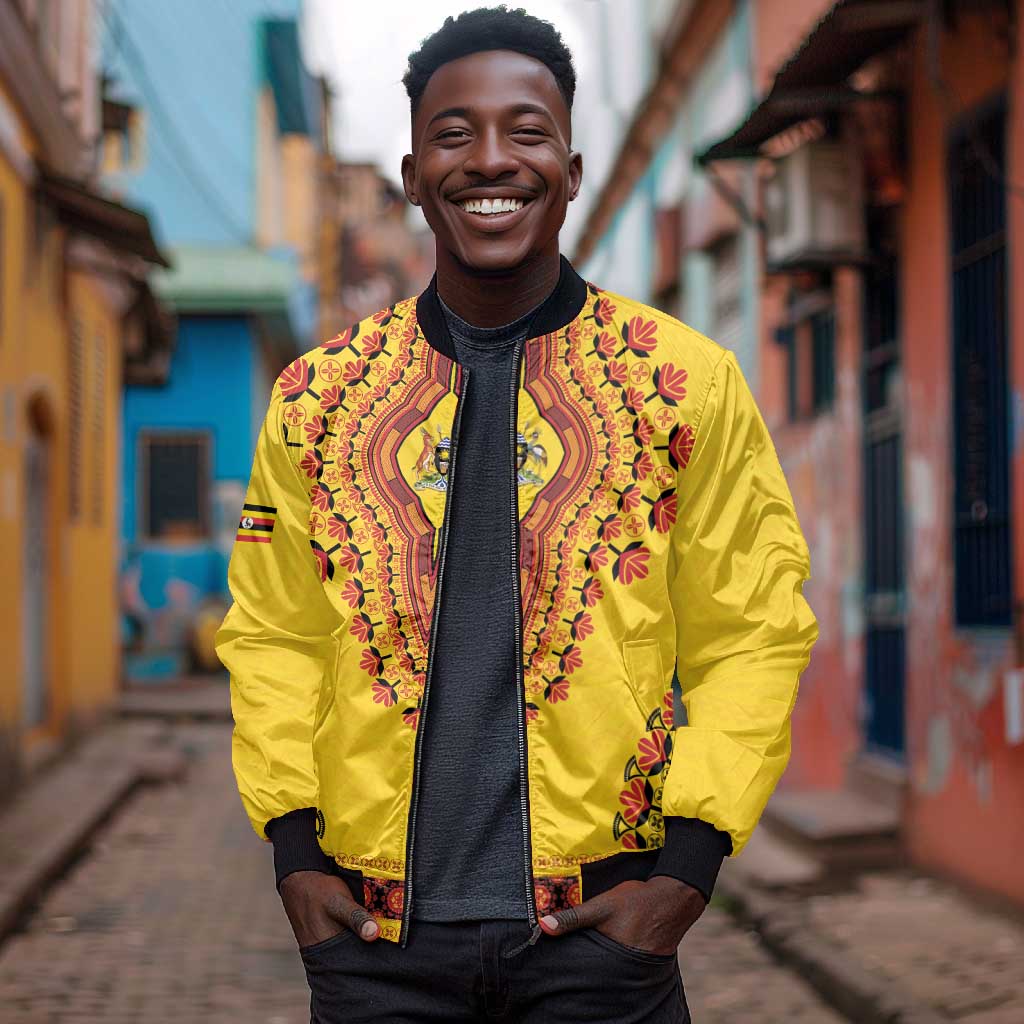 Personalized Afro Uganda Bomber Jacket African Dashiki Style - African Pride