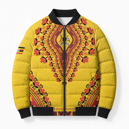 Personalized Uganda African Dashiki Bomber Puffer Jacket
