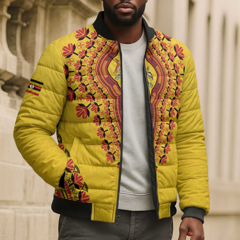 Personalized Uganda African Dashiki Bomber Puffer Jacket