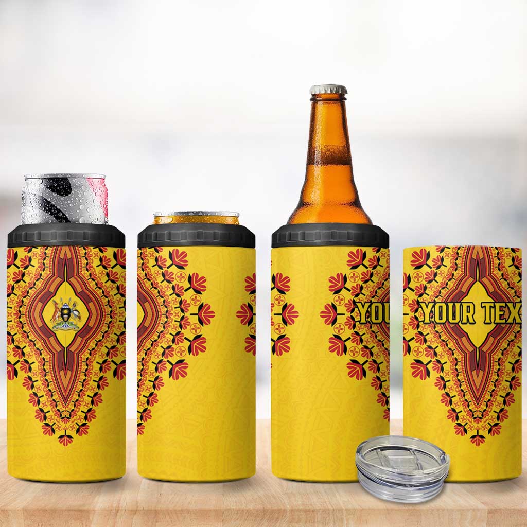 Personalized Afro Uganda 4 in 1 Can Cooler Tumbler African Dashiki Style - African Pride