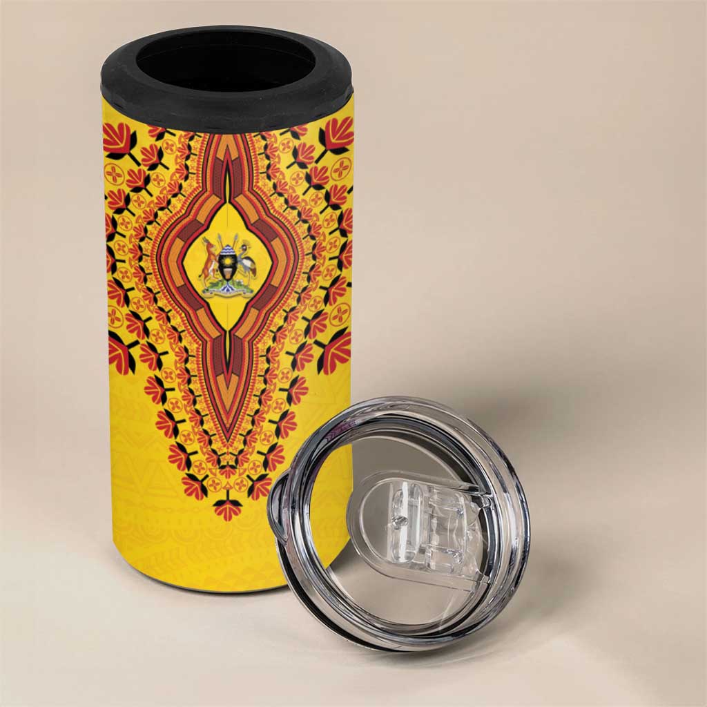 Personalized Afro Uganda 4 in 1 Can Cooler Tumbler African Dashiki Style - African Pride