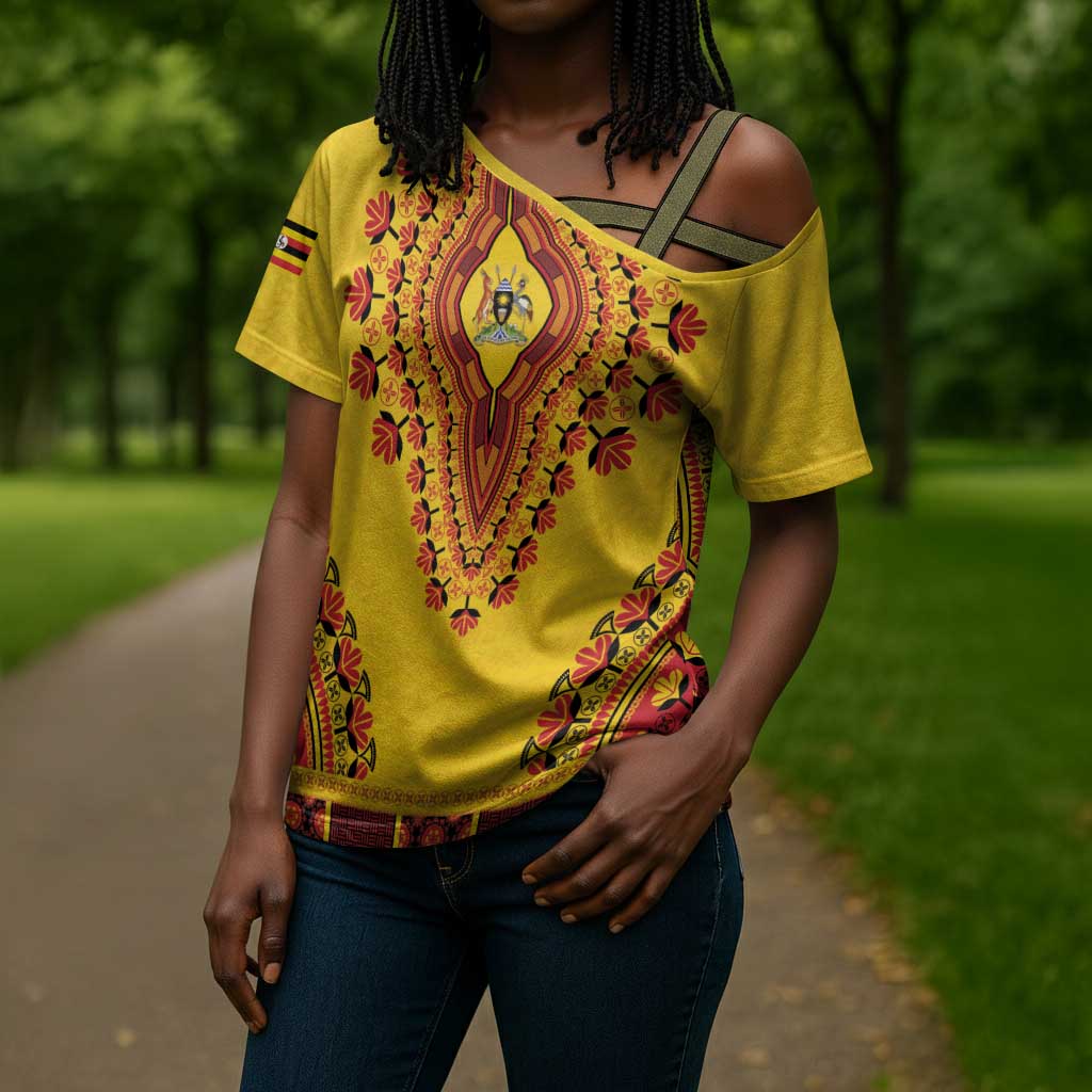 Personalized Uganda African Dashiki Cross Shoulder Shirt
