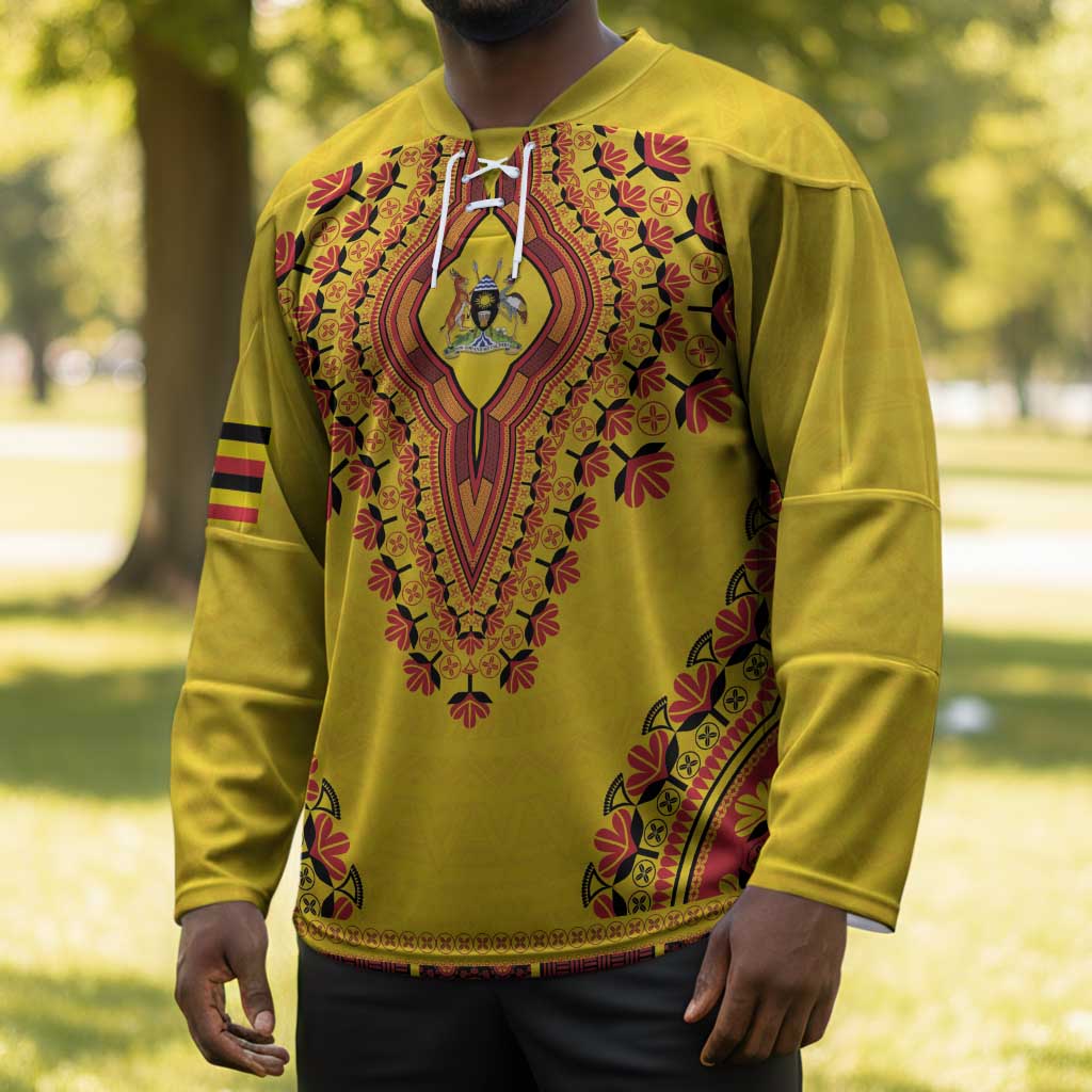 Personalized Uganda African Dashiki Hockey Jersey