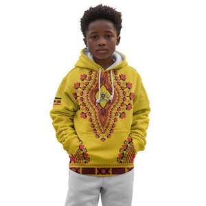 Personalized Afro Uganda Kid Hoodie African Dashiki Style - African Pride