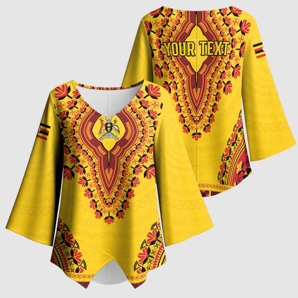 Personalized Uganda African Dashiki Kimono Sleeve Blouse