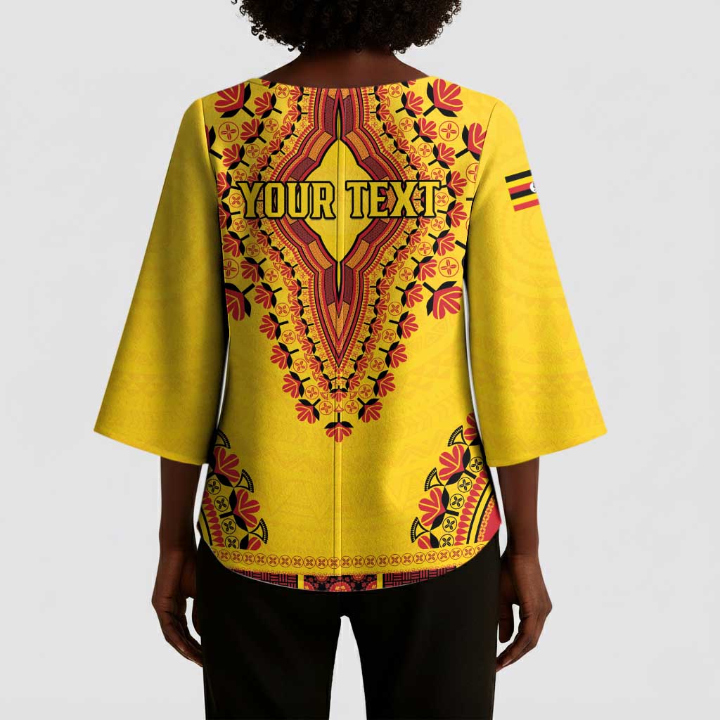 Personalized Uganda African Dashiki Kimono Sleeve Blouse