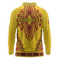 Personalized Afro Uganda Long Sleeve Polo Shirt African Dashiki Style - African Pride