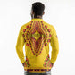 Personalized Afro Uganda Long Sleeve Polo Shirt African Dashiki Style - African Pride