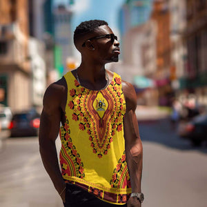 Personalized Afro Uganda Men Tank Top African Dashiki Style - African Pride