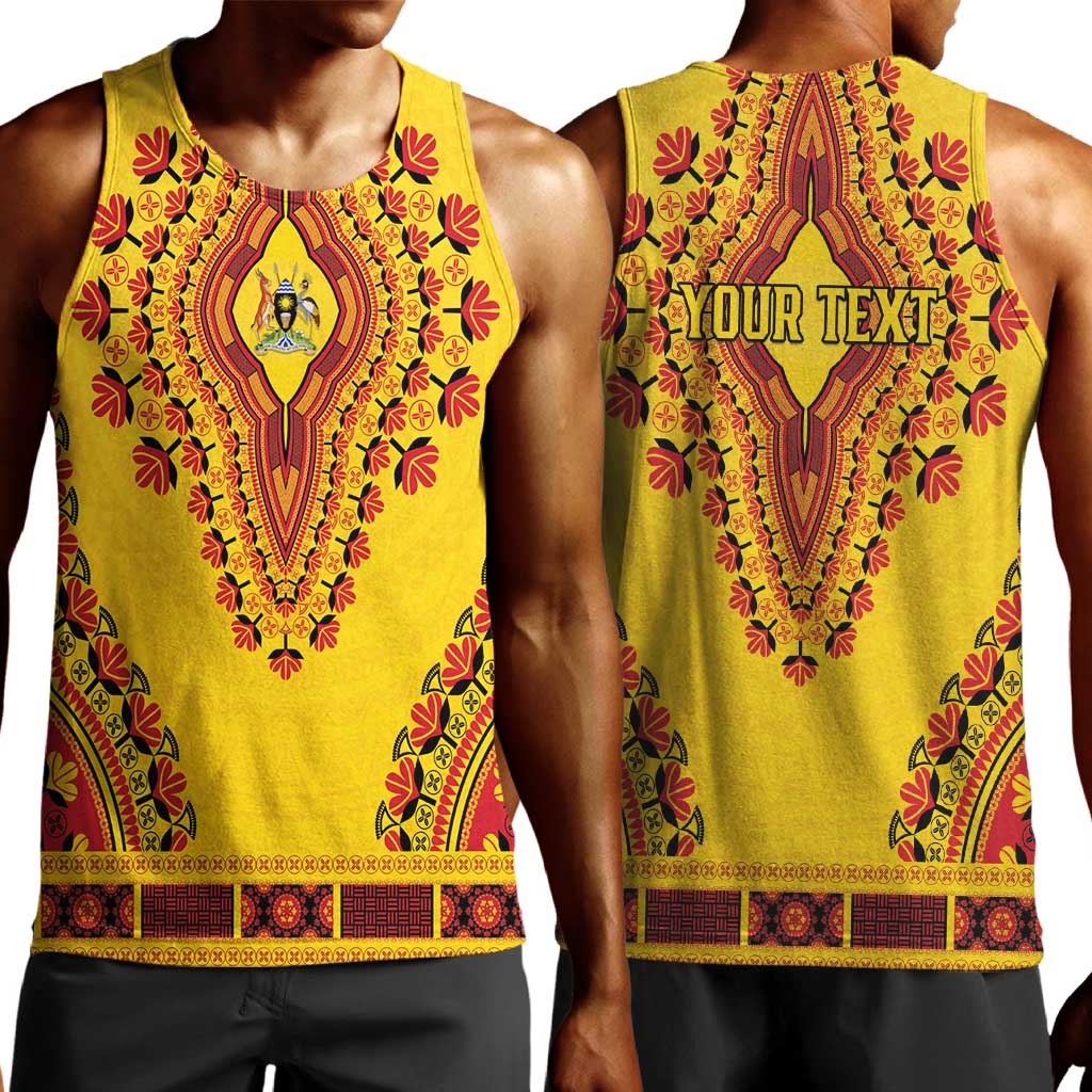 Personalized Afro Uganda Men Tank Top African Dashiki Style - African Pride