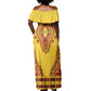 Personalized Afro Uganda Off Shoulder Maxi Dress African Dashiki Style - African Pride
