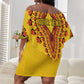 Personalized Afro Uganda Off Shoulder Short Dress African Dashiki Style - African Pride