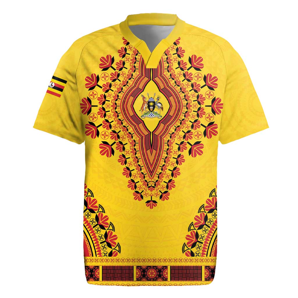 Personalized Afro Uganda Rugby Jersey African Dashiki Style - African Pride