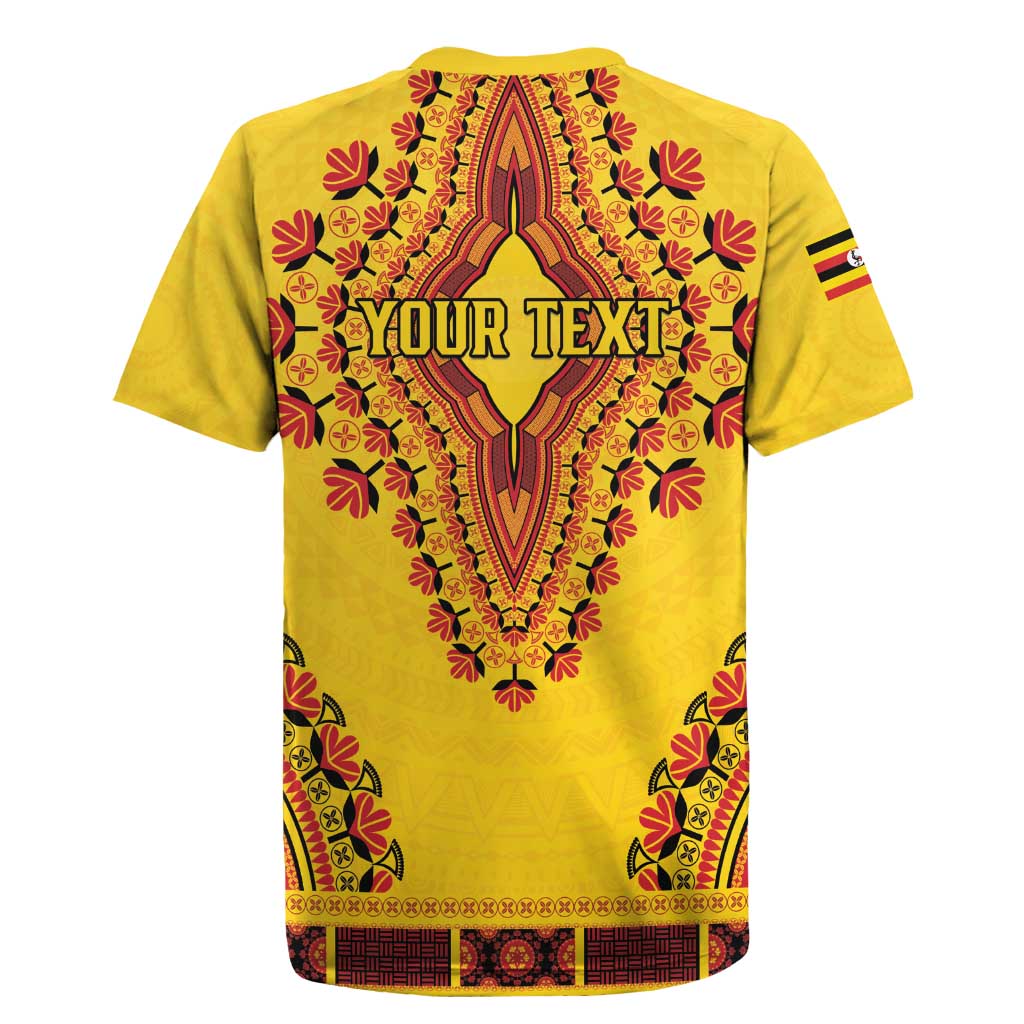 Personalized Afro Uganda Rugby Jersey African Dashiki Style - African Pride