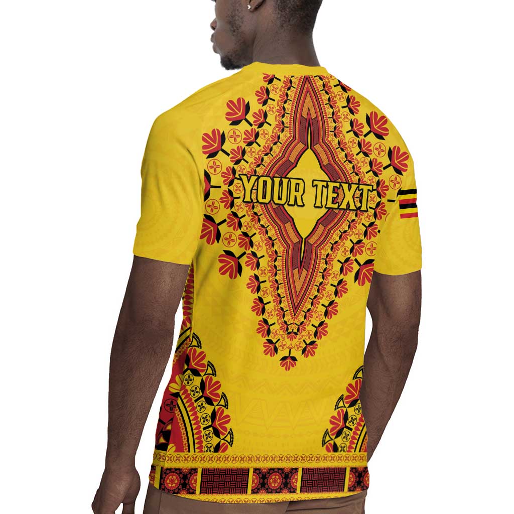 Personalized Afro Uganda Rugby Jersey African Dashiki Style - African Pride