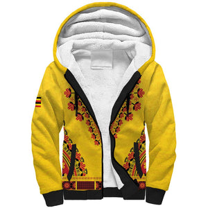 Personalized Afro Uganda Sherpa Hoodie African Dashiki Style - African Pride