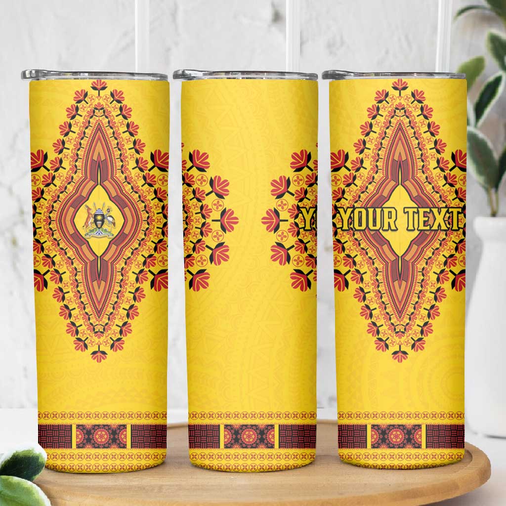 Personalized Afro Uganda Skinny Tumbler African Dashiki Style - African Pride