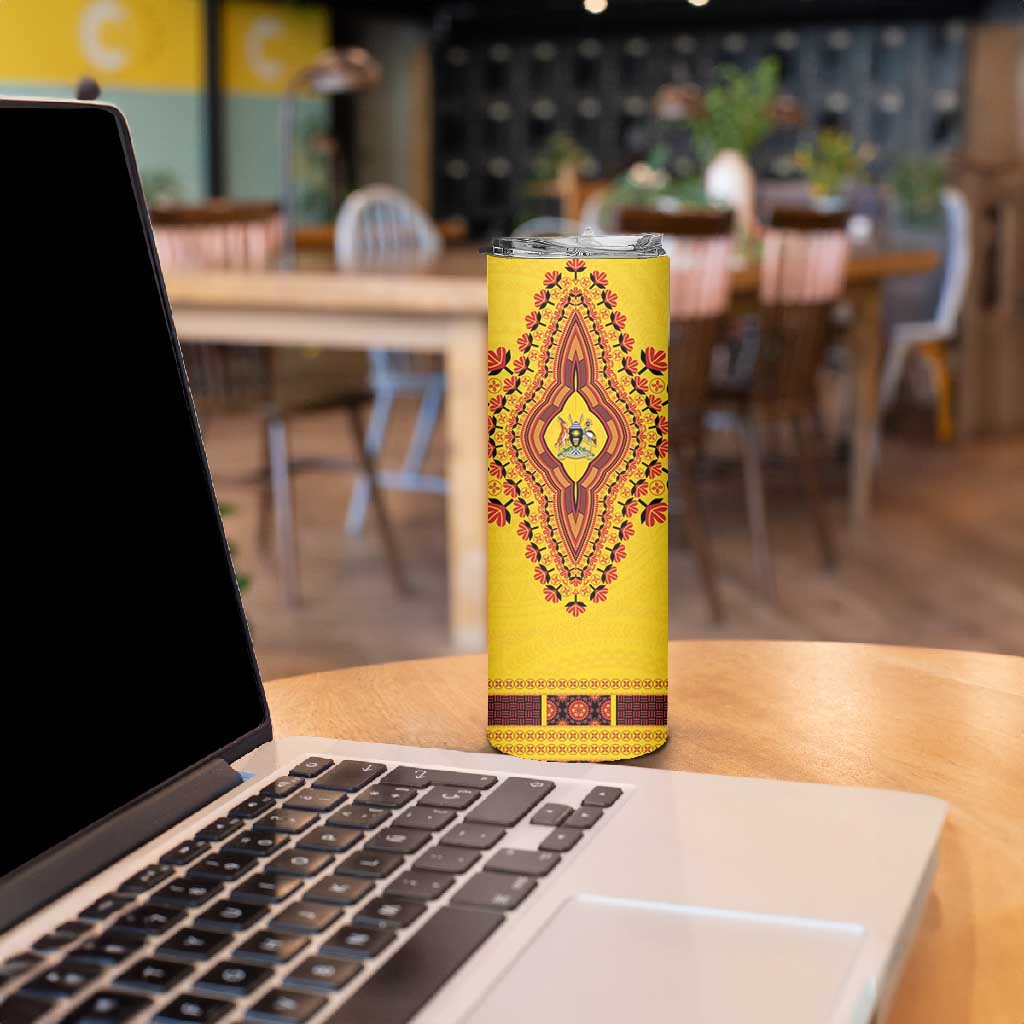 Personalized Afro Uganda Skinny Tumbler African Dashiki Style - African Pride