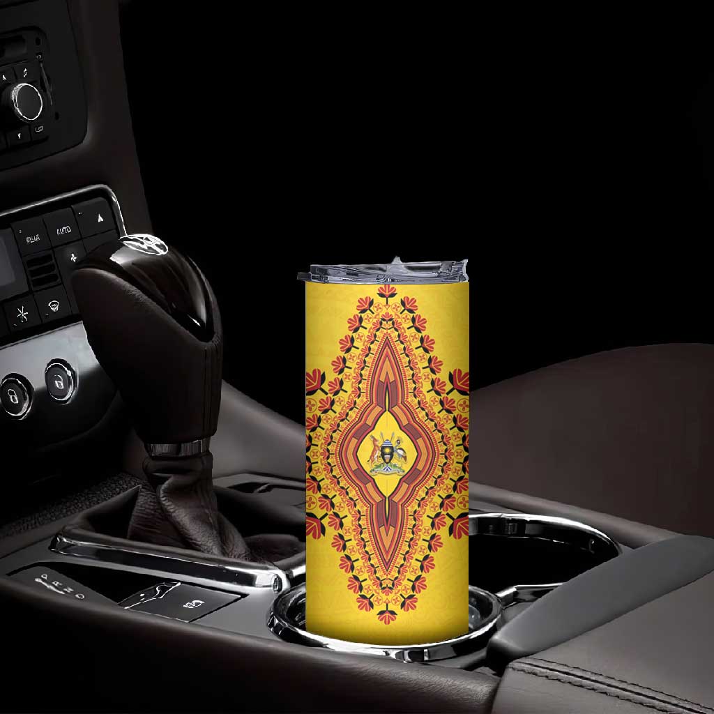 Personalized Afro Uganda Skinny Tumbler African Dashiki Style - African Pride