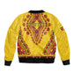 Personalized Afro Uganda Sleeve Zip Bomber Jacket African Dashiki Style - African Pride
