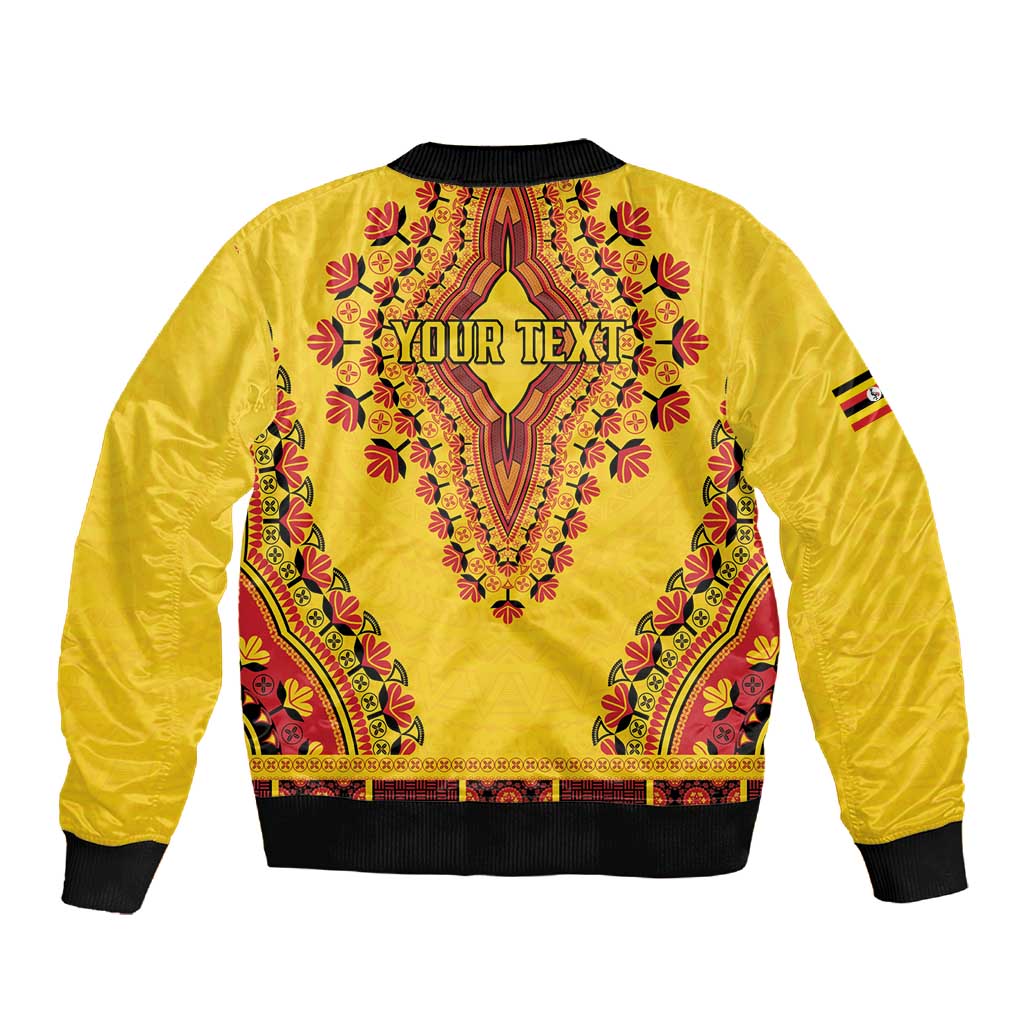 Personalized Afro Uganda Sleeve Zip Bomber Jacket African Dashiki Style - African Pride