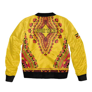 Personalized Afro Uganda Sleeve Zip Bomber Jacket African Dashiki Style - African Pride