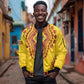 Personalized Afro Uganda Sleeve Zip Bomber Jacket African Dashiki Style - African Pride