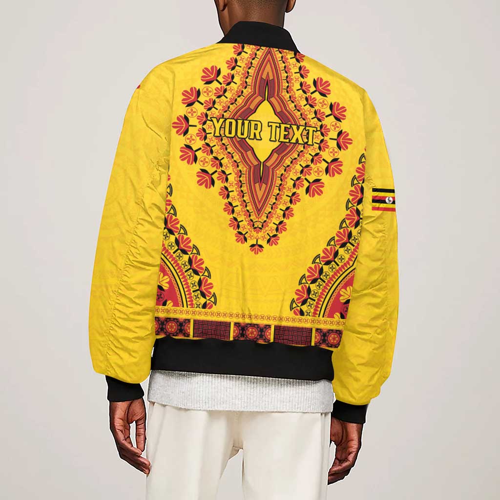 Personalized Afro Uganda Sleeve Zip Bomber Jacket African Dashiki Style - African Pride
