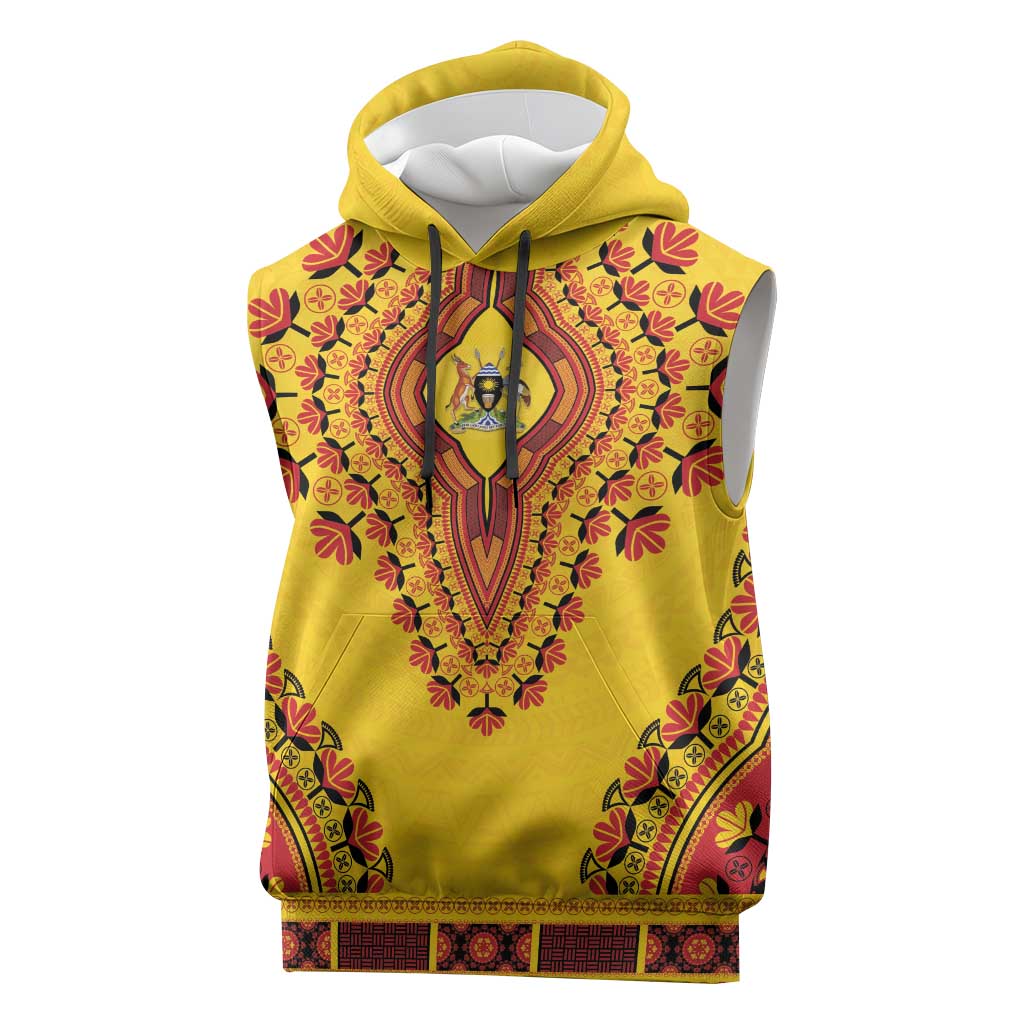 Personalized Afro Uganda Sleeveless Hoodie African Dashiki Style - African Pride