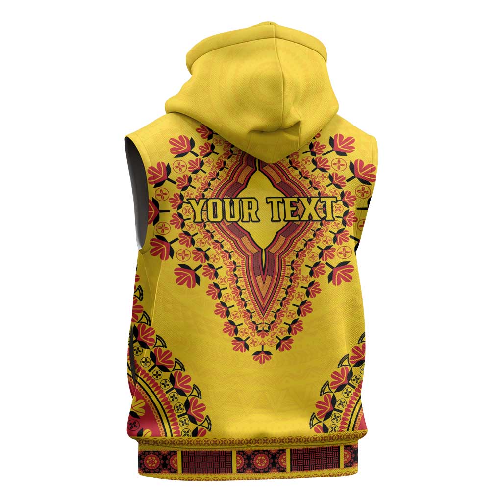 Personalized Afro Uganda Sleeveless Hoodie African Dashiki Style - African Pride
