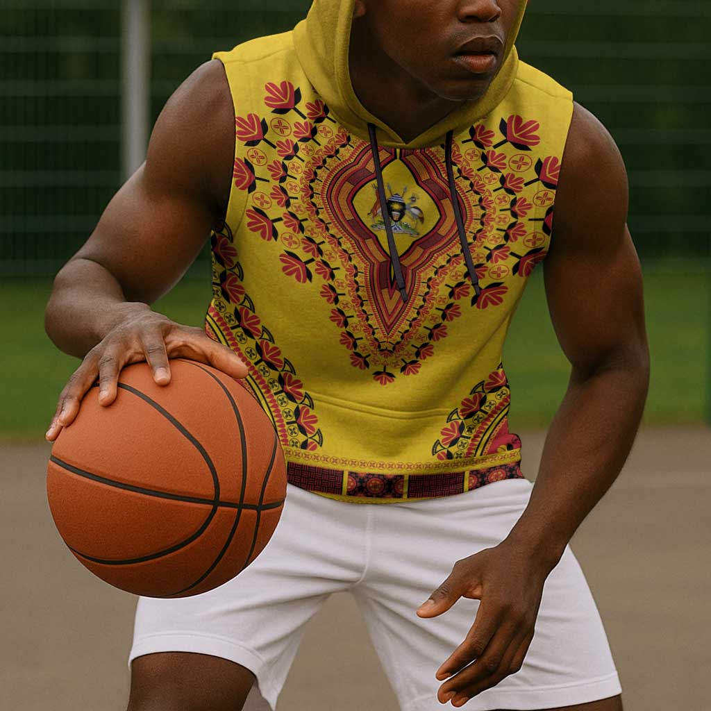 Personalized Afro Uganda Sleeveless Hoodie African Dashiki Style - African Pride
