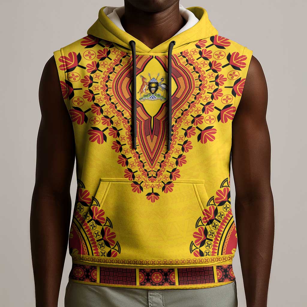 Personalized Afro Uganda Sleeveless Hoodie African Dashiki Style - African Pride