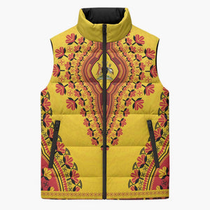 Personalized Uganda African Dashiki Sleeveless Puffer Jacket