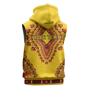 Personalized Afro Uganda Sleeveless Zip Hoodie African Dashiki Style - African Pride