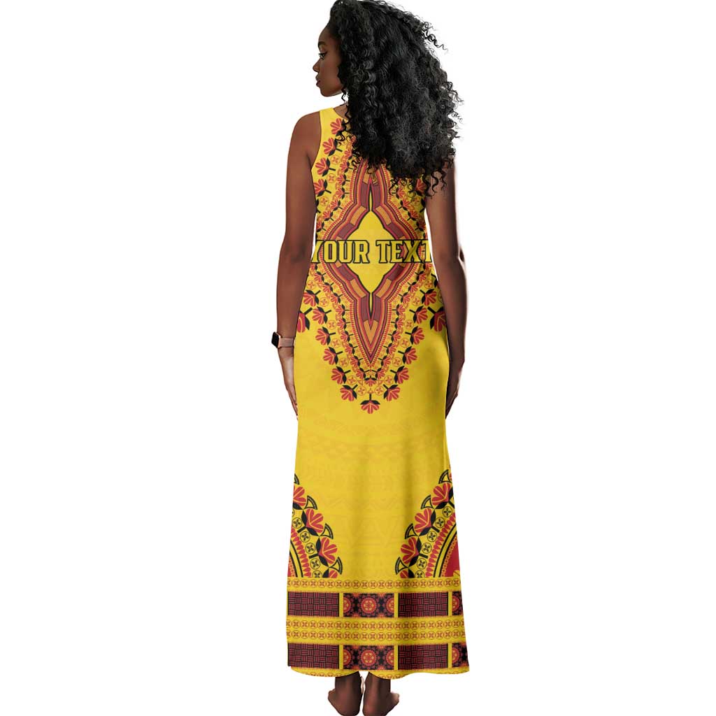 Personalized Afro Uganda Tank Maxi Dress African Dashiki Style - African Pride