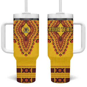 Personalized Afro Uganda Tumbler With Handle African Dashiki Style - African Pride