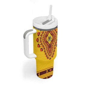 Personalized Afro Uganda Tumbler With Handle African Dashiki Style - African Pride