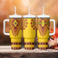 Personalized Afro Uganda Tumbler With Handle African Dashiki Style - African Pride