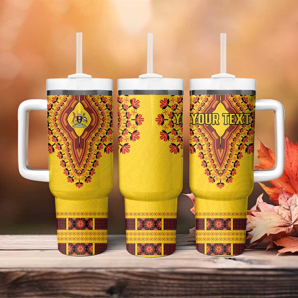 Personalized Afro Uganda Tumbler With Handle African Dashiki Style - African Pride