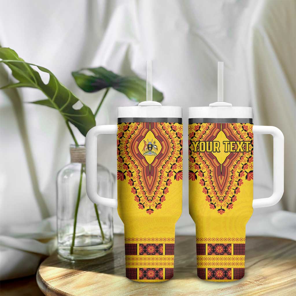 Personalized Afro Uganda Tumbler With Handle African Dashiki Style - African Pride