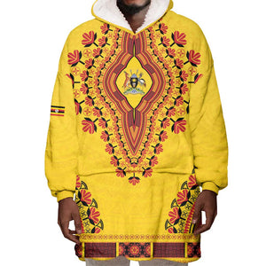 Personalized Afro Uganda Wearable Blanket Hoodie African Dashiki Style - African Pride