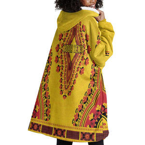 Personalized Afro Uganda Wearable Blanket Hoodie African Dashiki Style - African Pride