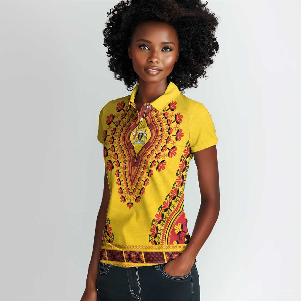 Personalized Afro Uganda Women Polo Shirt African Dashiki Style - African Pride