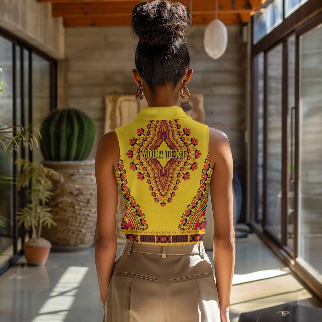 Personalized Afro Uganda Women Sleeveless Polo Shirt African Dashiki Style - African Pride