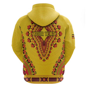Personalized Afro Uganda Zip Hoodie African Dashiki Style - African Pride