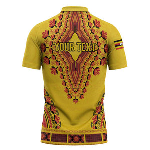 Personalized Uganda African Dashiki Zipper Polo Shirt