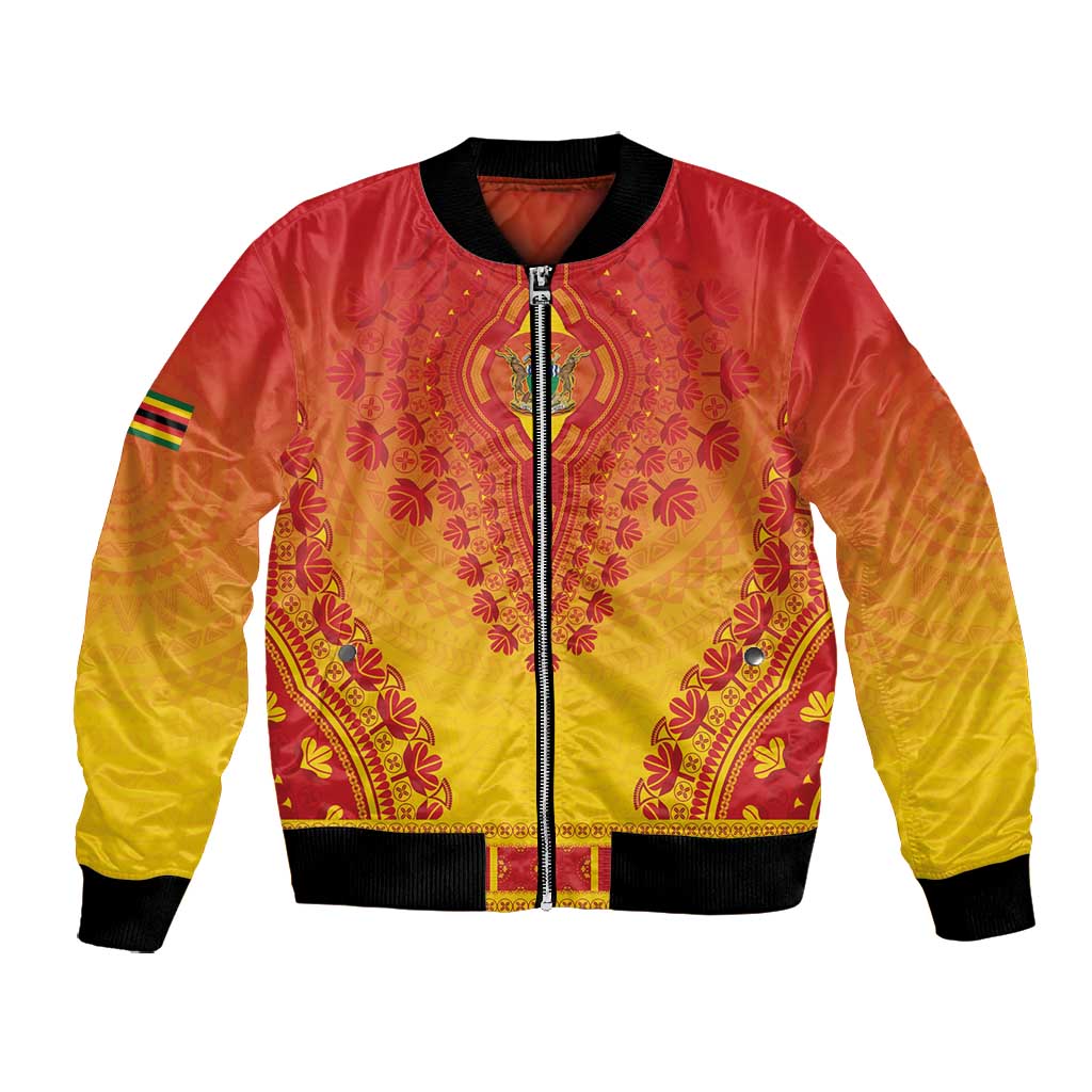 Personalized Afro Zimbabwe Bomber Jacket African Dashiki Style - African Pride