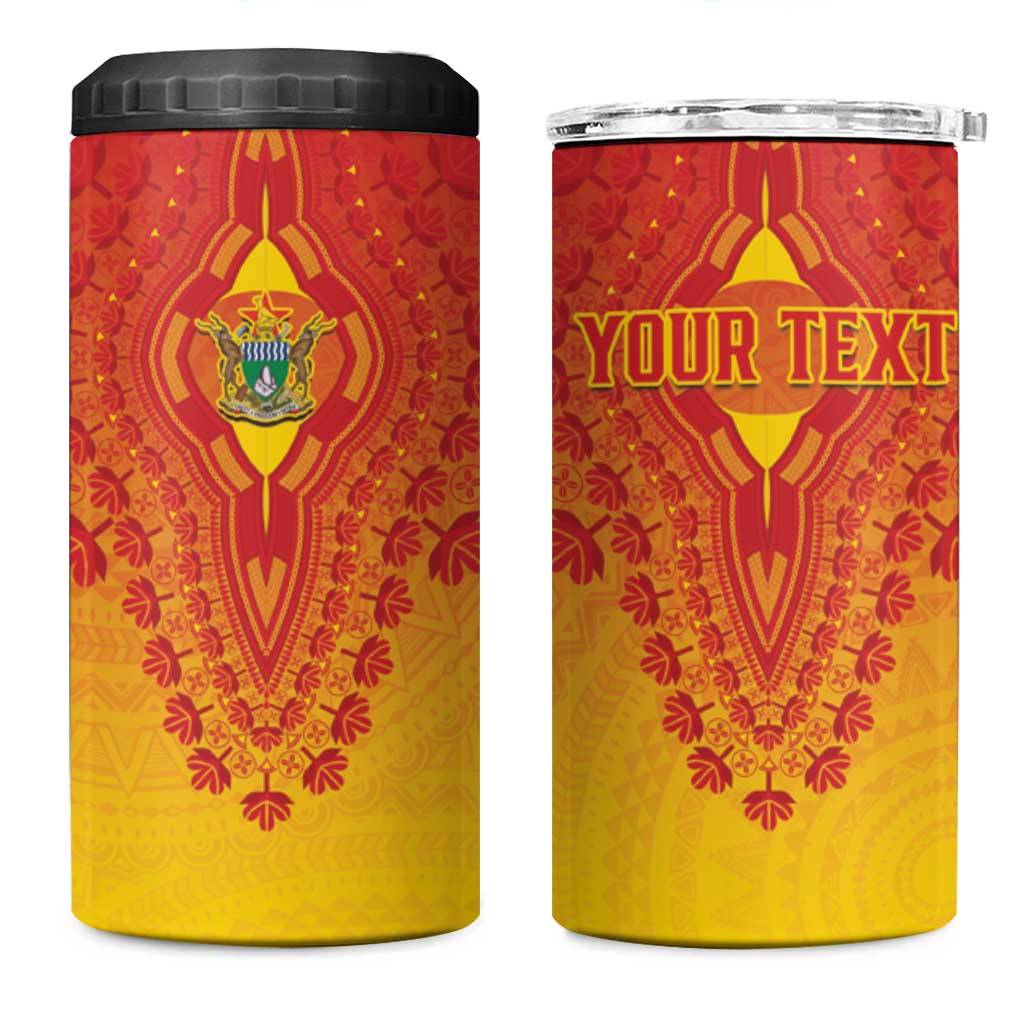 Personalized Afro Zimbabwe 4 in 1 Can Cooler Tumbler African Dashiki Style - African Pride