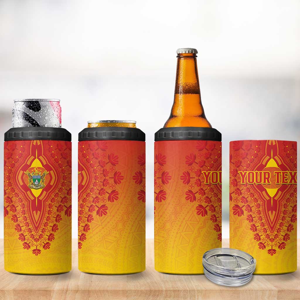 Personalized Afro Zimbabwe 4 in 1 Can Cooler Tumbler African Dashiki Style - African Pride